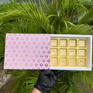 Chocolate 12 Sleeve Gift Box with Premium Golden Tray | Luxury Packaging Box