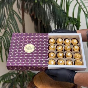 Premium 16-Piece Golden Chocolate Gift Box – Elegant Sleeve Edition