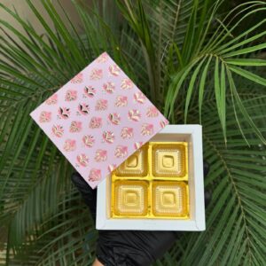 Chocolate 4 with Golden Tray premium 4 cavity chocolate gift box
