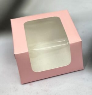 Mint Green Mini Cake Box with Clear Display Window (3" x 3" x 2")