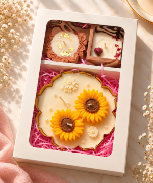 2 Mini Candles + 1 Big Candle — 9 × 6 × 1.5 inches