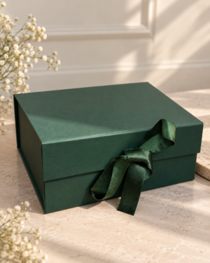 COLLAPSIBLE RIBBON BOX 10x8x4 COLOR OLIVE GREEN