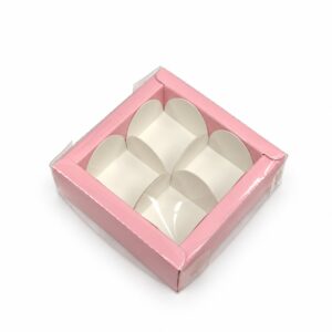 Pink Chocolate 4 Box – 3×3×1.25 Inch
