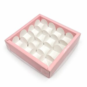 Pink Chocolate 16 Box – 6×6×1.5 Inch