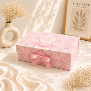 COLLAPSIBLE BOX WITH FOLDEN FOIL | WITH RIBBON | Size 8x10x4