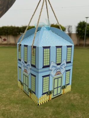 Blue Boutique Dollhouse Hamper Gift Box with Rope Handle