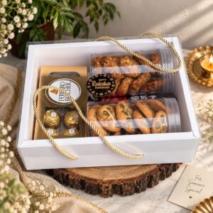 HAMPER BOX TRANSPARENT LID AND STRING | SIZE 10x8x3