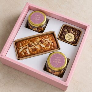 2 JAR (200ML - 350ML) + LOAF CAKE + 1 BROWNIE (SIZE OF LOAF CAVITY 7*3 INCHES)