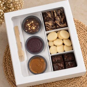 DESERT / SAVOURY PLATTER BOX (3 SECTIONS + 3 LIDS) (BLACK CONTAINER IS NOT INCLUDED )