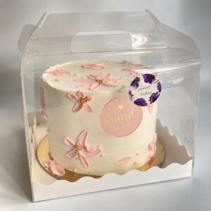 CAKE BOX WITH HANDLE SIZE : 8x8x6