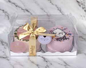 2 MINI CAKE BOX WITH HANDLE SIZE : 10x5x4