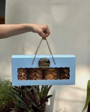 4 Jar Trunk Box ; size 13.5x6x3.5 inch SKY BLUE