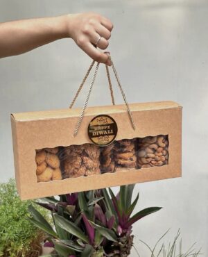 4 Jar Trunk Box ; size 13.5x6x3.5 inch BROWN