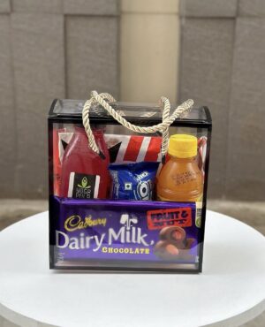 Transparent Box Bag; 5x3x5 inches (BLACK) String included