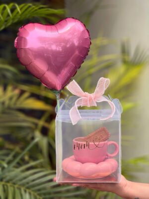 Transparent Gift Box with Handle ; Size : 6x6x6