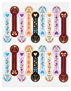 Baked With Love Sticker Sheet (20 stickers in one sheet)