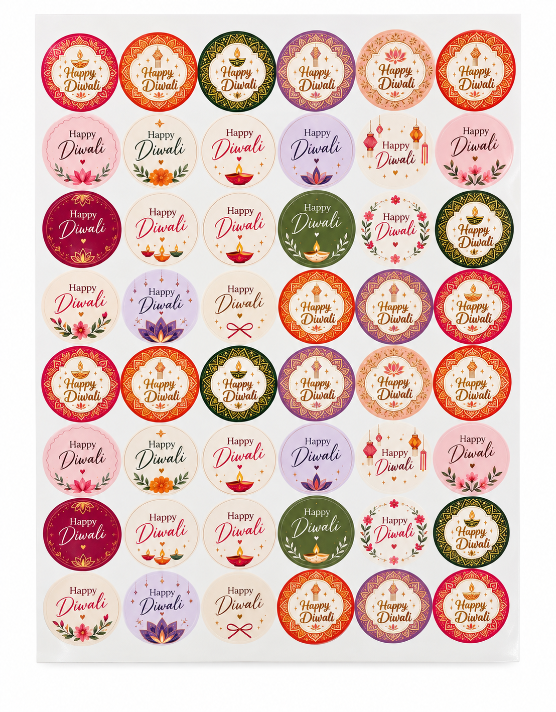 Happy Diwali Sticker Sheet (48 stickers in one sheet) – Packing Packers