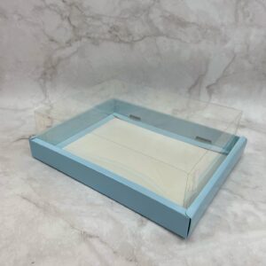 HAMPER BOX WITH TRANSPARENT BOX LID | SIZE 12x10x4 [Sky Blue]