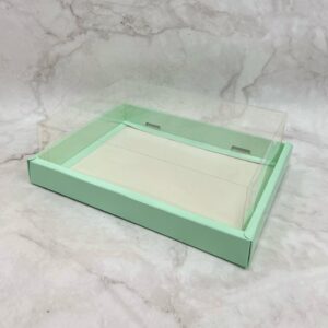 HAMPER BOX WITH TRANSPARENT BOX LID | SIZE 12x10x4 [Mint Green]