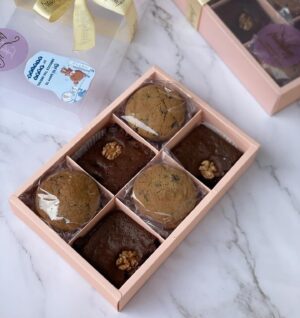 6 BROWNIE SLEEVE BOX | SIZE 9x6x2 INCHES (Pink)